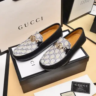 Gucci Horsebit 1955 GG Monogram Toile et Cuir Noir Mocassins