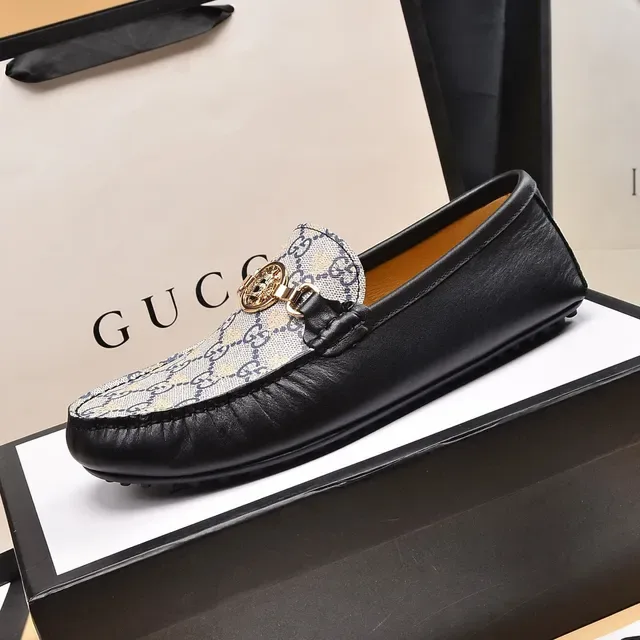 Gucci Horsebit 1955 GG Monogram 帆布和黑色皮革乐福鞋 5