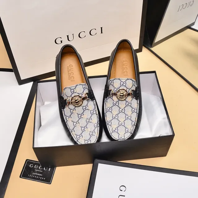 Gucci Horsebit 1955 GG Monogram 帆布和黑色皮革乐福鞋 8
