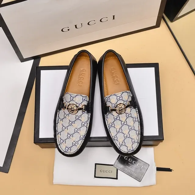 Gucci Horsebit 1955 GG Monogram 帆布和黑色皮革乐福鞋 9