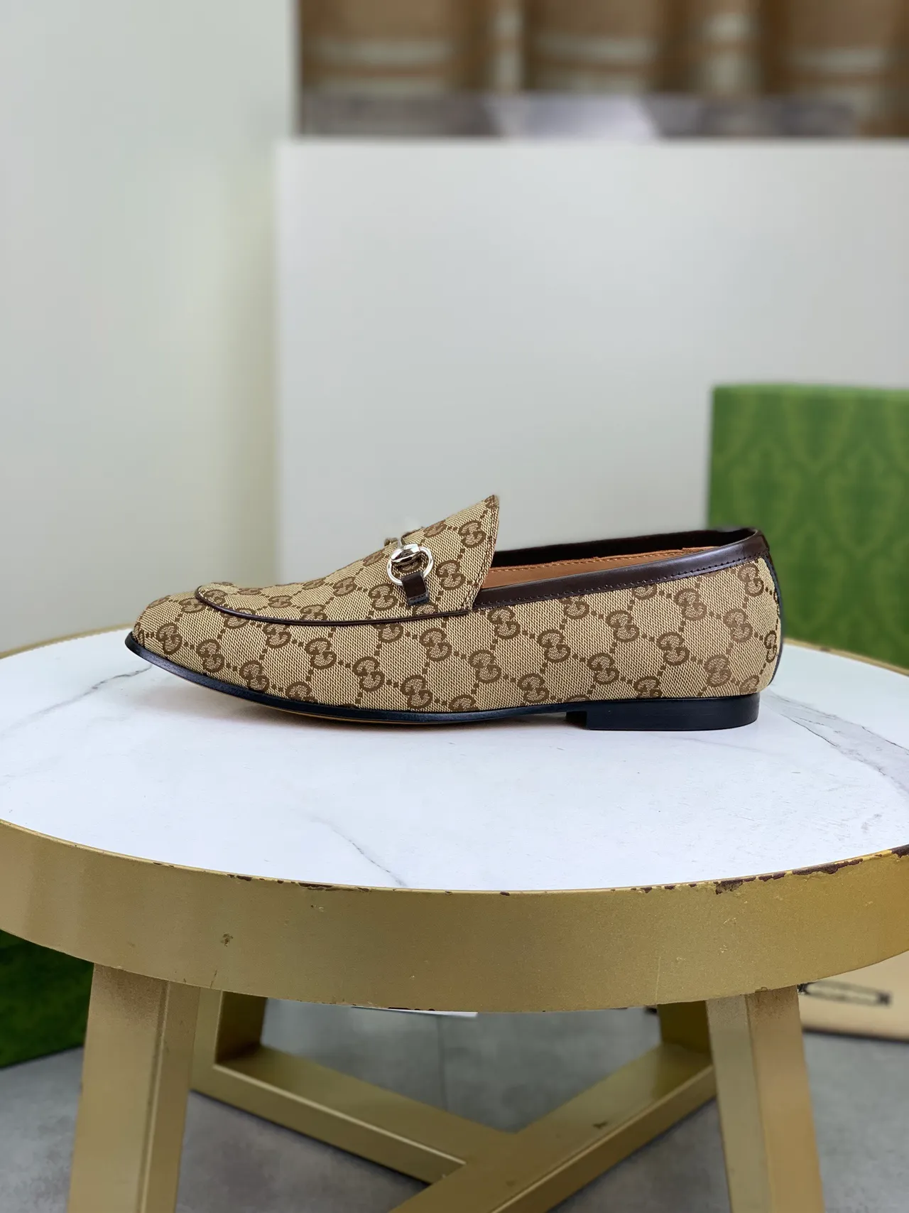 Gucci Horsebit 1955 লোফার বেইজ ব্রাউন GG Monogram Canvas লোফার 6