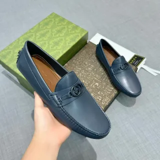 Gucci Horsebit 1955 Navy Leather Loafers
