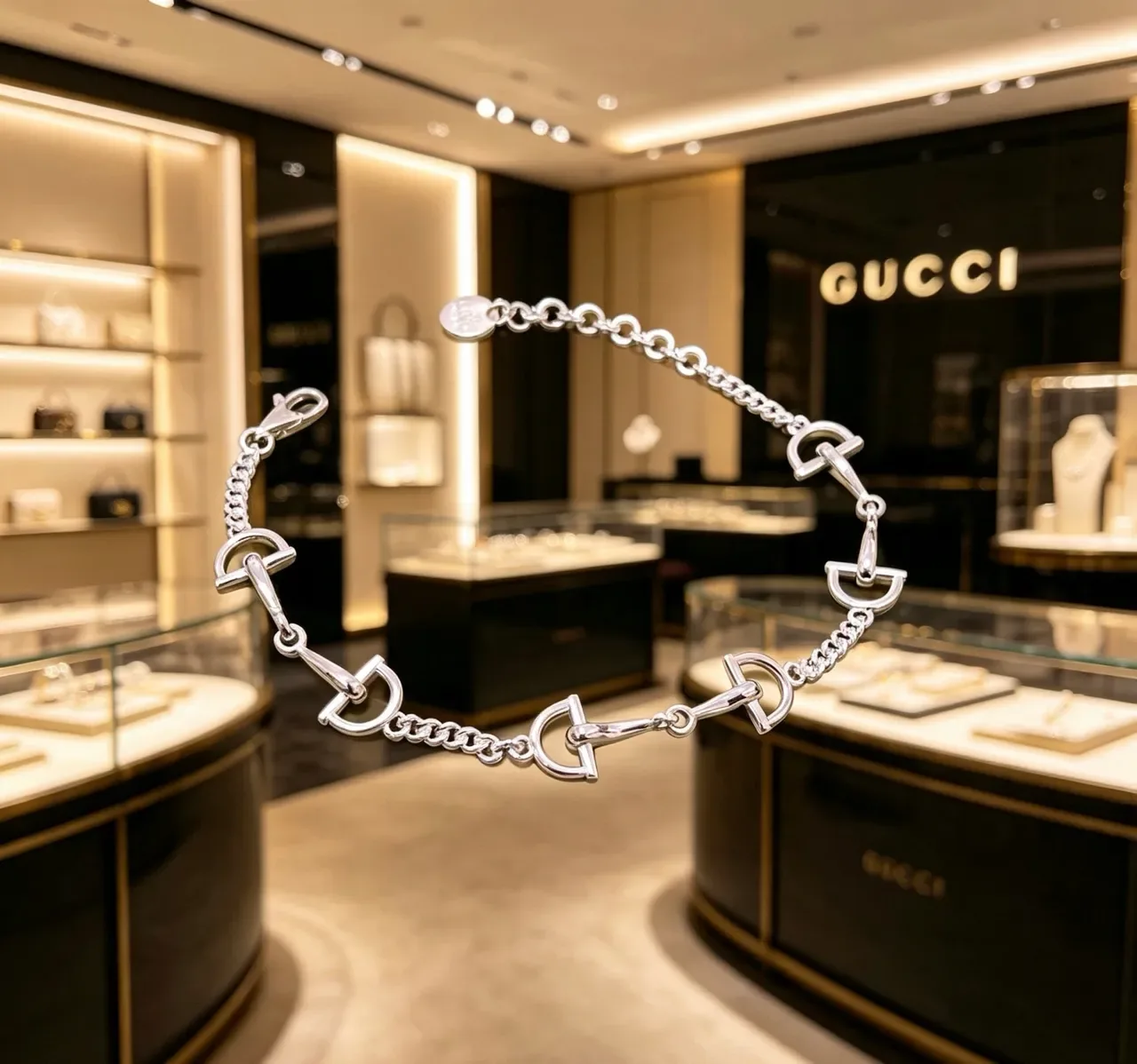 Gucci Horsebit 1955 Silver-Tone Horsebit Link Bracelet 2