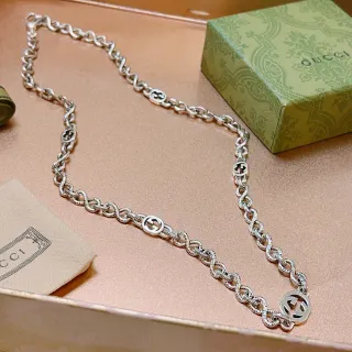 Gucci Interlocking G Twisted-Link রৌপ্য হার