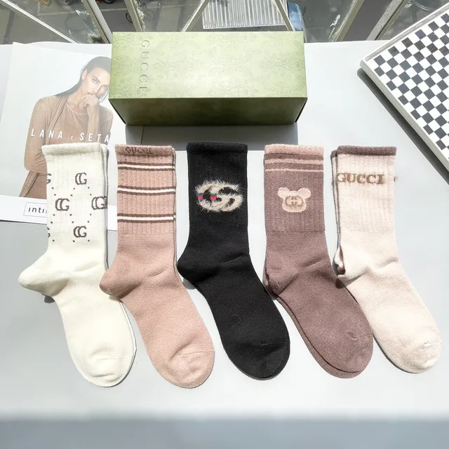 Calcetines de punto con logo y motivo Gucci 2