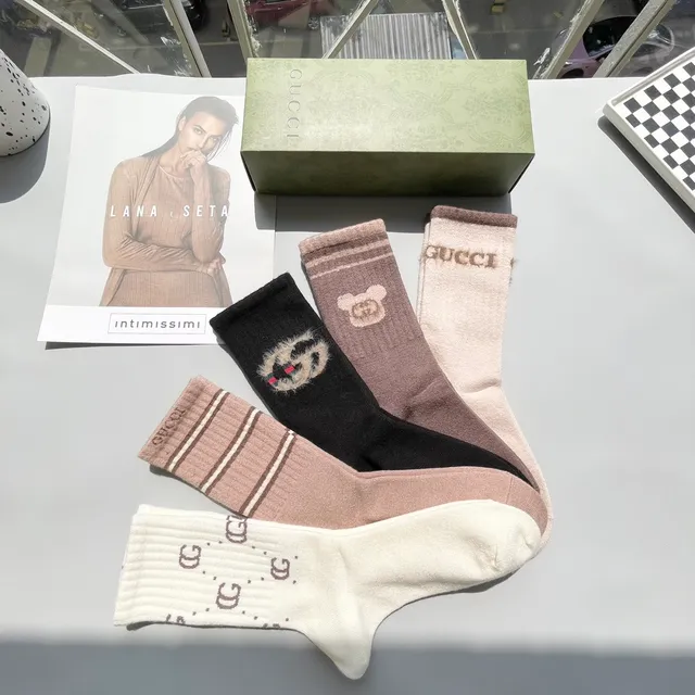 Calcetines de punto con logo y motivo Gucci 5