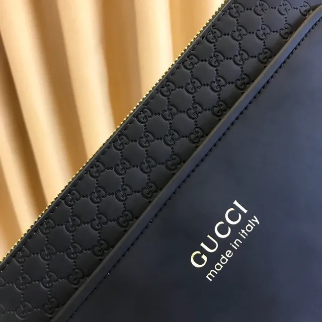 Gucci Ophidia काला सोने का मैट लेदर एम्बॉस्ड GG Monogram ट्रिम लिफाफा क्लच 6