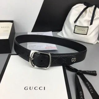 Gucci Ophidia Embossed GG Cinto de couro preto