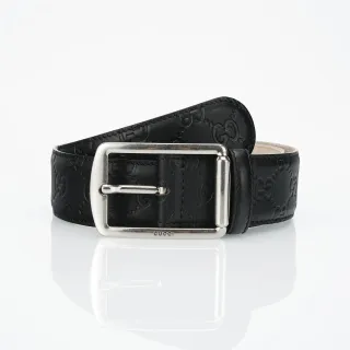Gucci Ophidia Embossed GG Monogram 黑色皮革腰带
