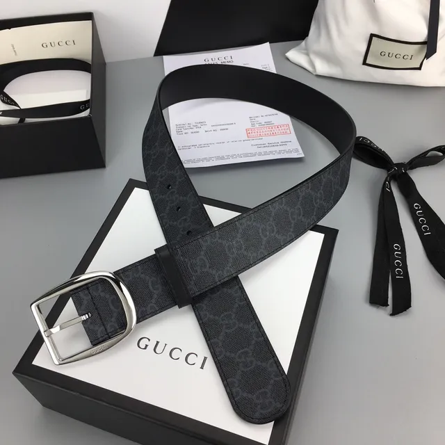 Gucci Ophidia GG Monogram Cinto de couro preto 6