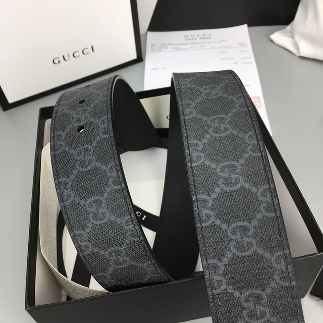 Gucci Ophidia GG Monogram Cinto de couro preto 7
