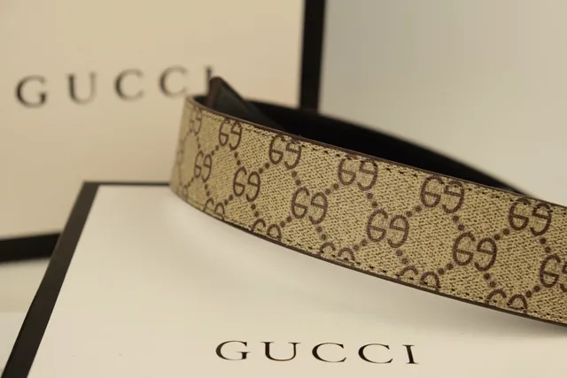 Gucci Ophidia Interlocking G fivela Bege GG Monogram Cinto de couro 5