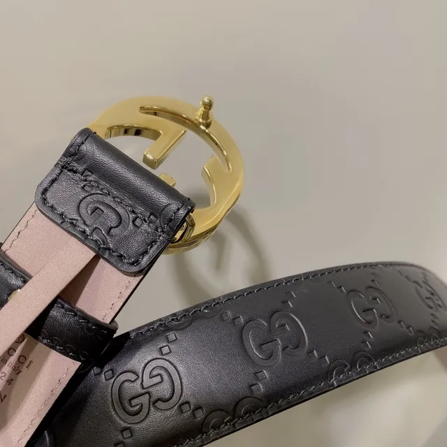 Gucci Ophidia Interlocking G Buckle Black Leather Belt 3