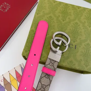 Gucci Ophidia وردي بيج إنترلوكينج دبل جي بكل जि जि مونوغरام كانفاس جلد حزام
