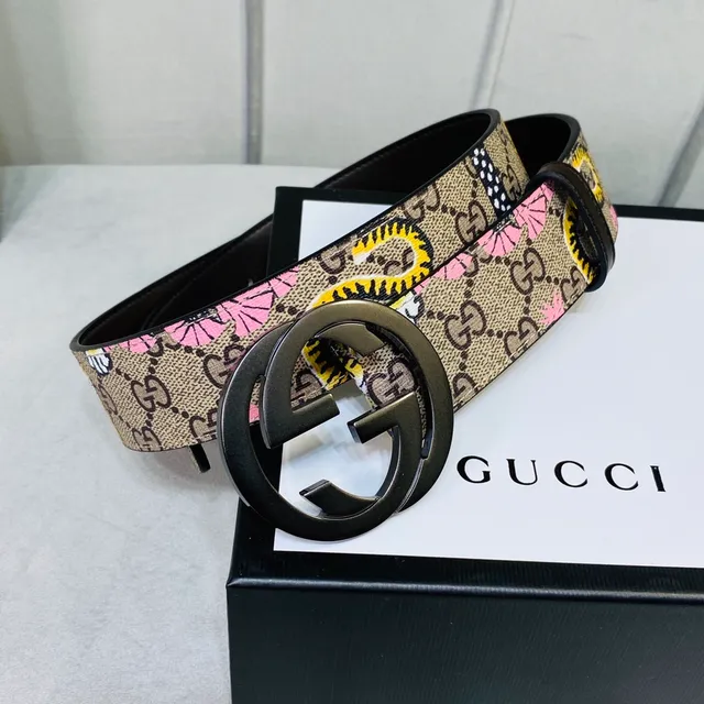 Gucci Ophidia Tiger and Floral Print Leather Belt 5