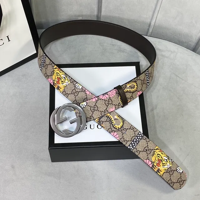 Gucci Ophidia Tiger and Floral Print Leather Belt 6