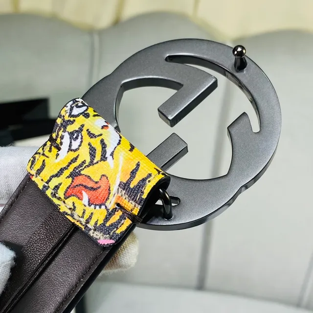 Gucci Ophidia Tiger and Floral Print Leather Belt 9