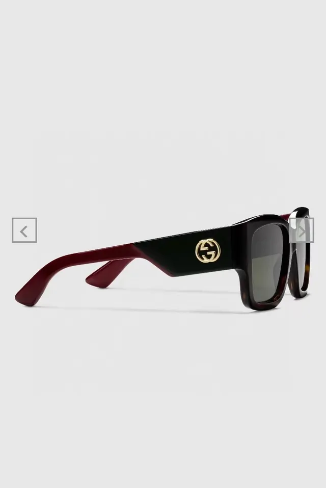 Gucci Lunettes de soleil oversized rectangulaires noires en acétate 2