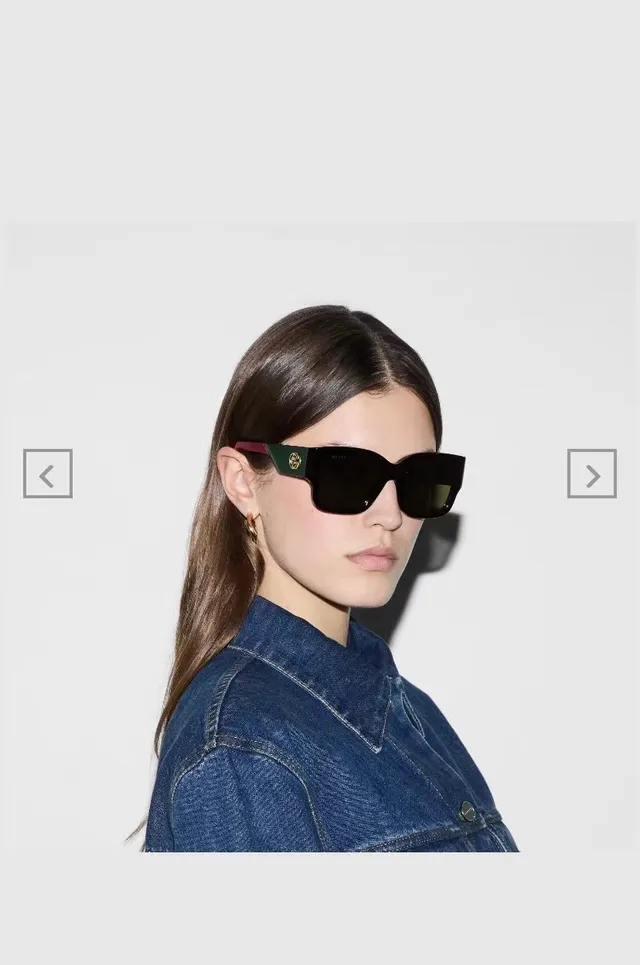 Gucci Lunettes de soleil oversized rectangulaires noires en acétate 4