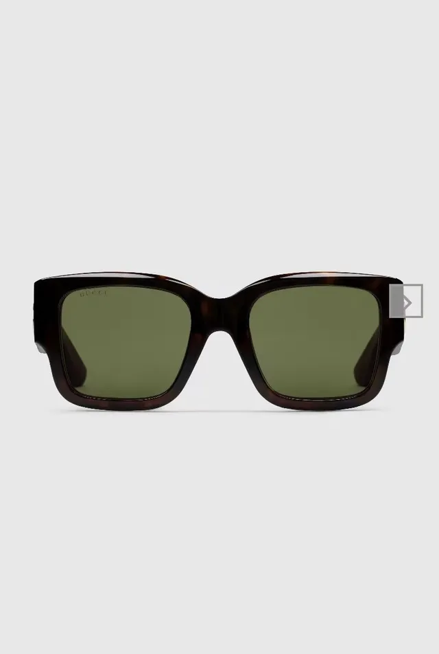 Gucci Lunettes de soleil oversized rectangulaires noires en acétate 6