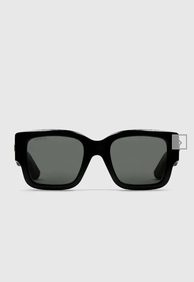 Gucci Lunettes de soleil oversized rectangulaires noires en acétate 7