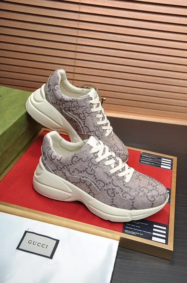 Gucci Rhyton Beige GG Monogram sneakers lifestyle 7