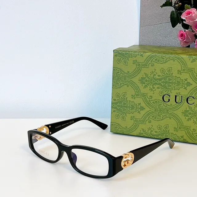 Gucci Screener Black White Rectangular Silhouette Thin Acetate Frame Sunglasses 2