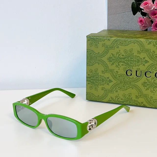 Gucci Screener Black White Rectangular Silhouette Thin Acetate Frame Sunglasses 7