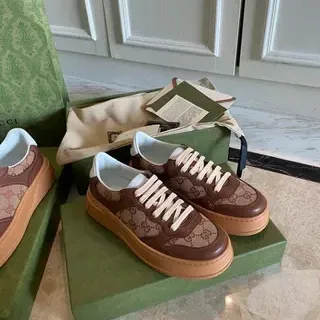 Gucci Screener Marrón y Beige GG Monogram zapatillas lifestyle