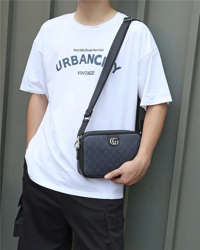 Gucci Screener Cinza GG Supreme Canvas Bolsa messenger 10