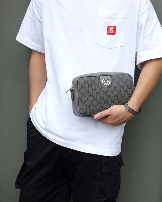 Gucci Screener Cinza GG Supreme Canvas Bolsa messenger 16