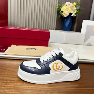 Gucci Screener Navy y White Plataforma Lifestyle Sneakers