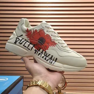 Gucci Screener Off-White Floral Graphic Chunky Sneakers