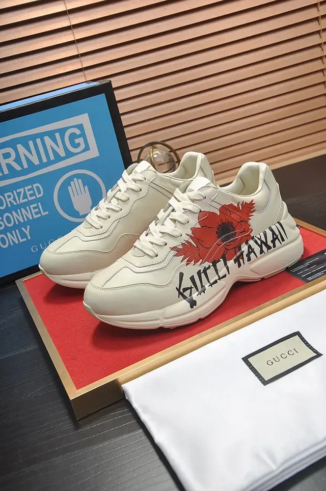 Gucci Screener Off-White Floral Graphic Chunky Sneakers 4