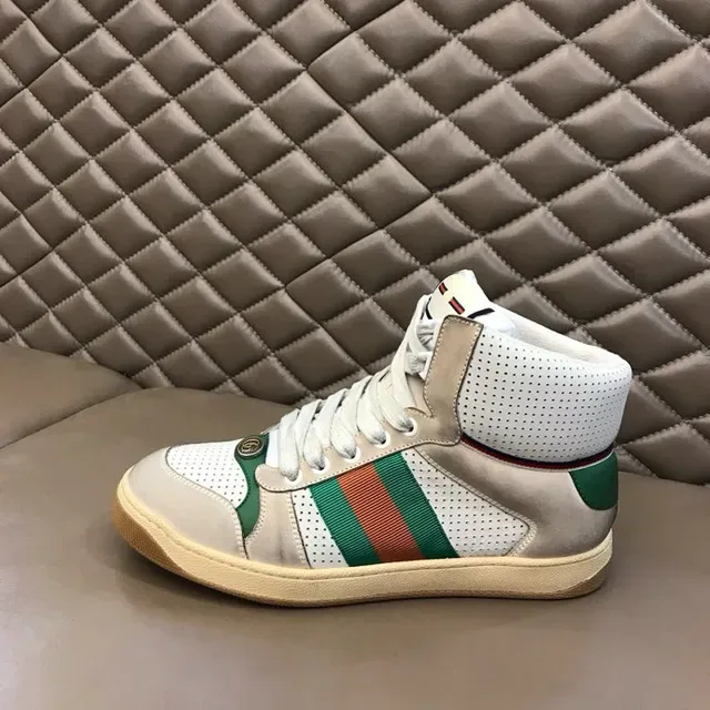 Gucci Screener Off-White Green Red Web حذاء رياضي أسلوب حياة عالي 4