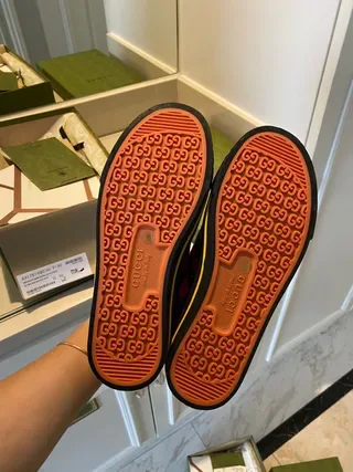 Gucci Screener Orange Black Yellow sneakers lifestyle 5