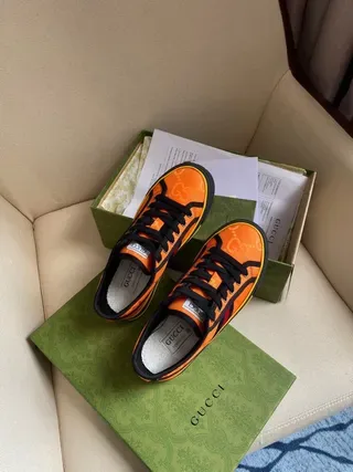 Gucci Screener Orange Black Yellow sneakers lifestyle 6