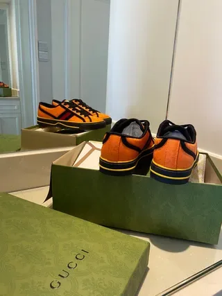 Gucci Screener Orange Black Yellow sneakers lifestyle 7