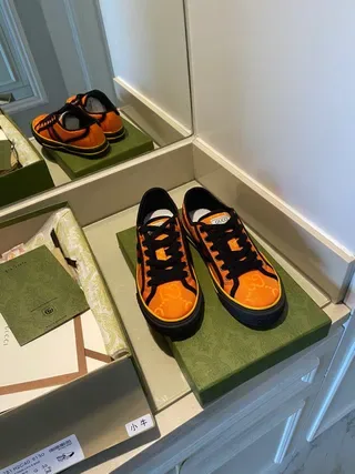 Gucci Screener Orange Black Yellow sneakers lifestyle 8