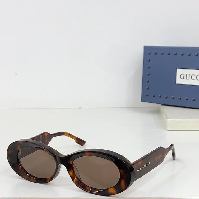 Gucci Screener Tortoiseshell Oval Sunglasses 9