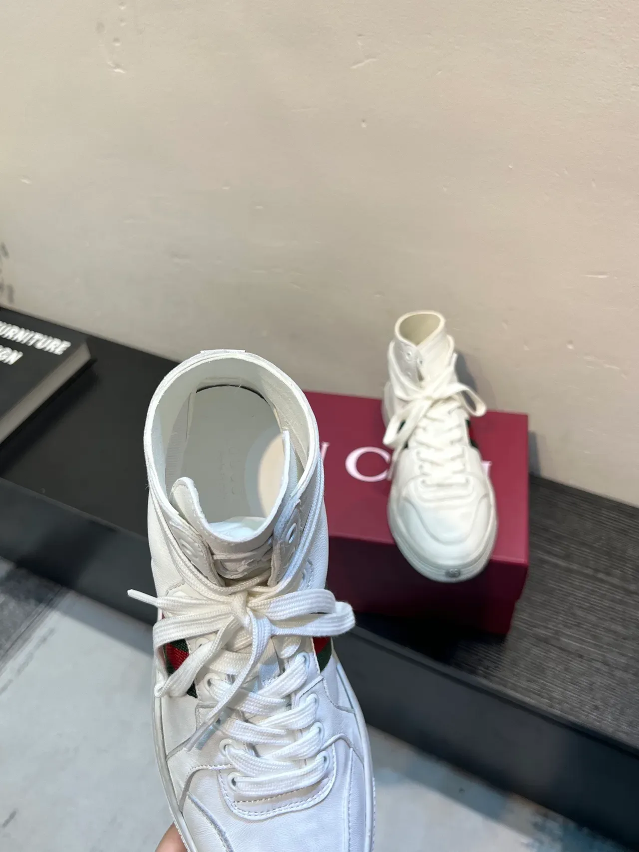 Gucci Screener Blanc Rouge Vert Web Stripe Lifestyle Sneaker 7