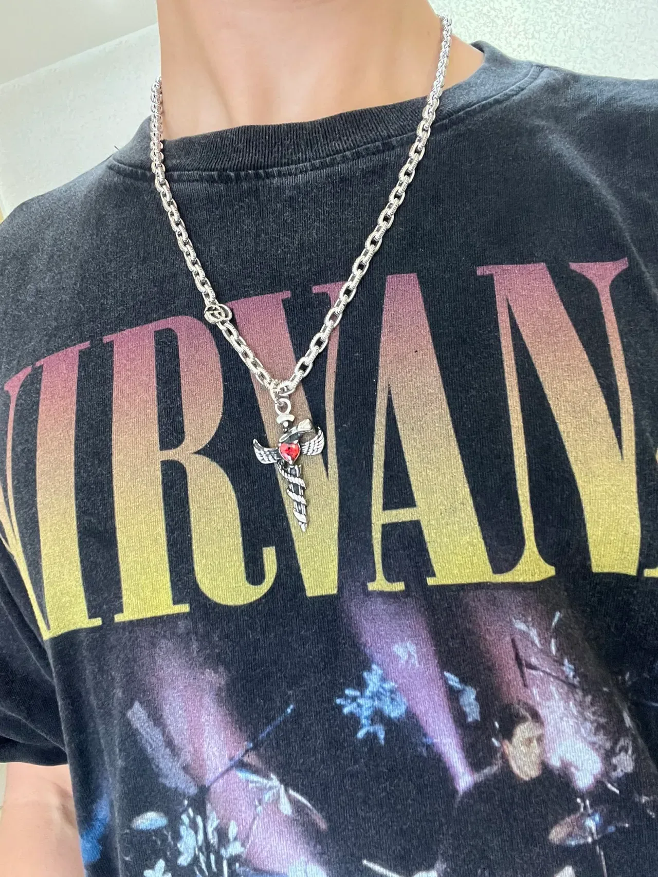 Gucci Argent Chaîne Maillée Poignard Ailé Collier 5