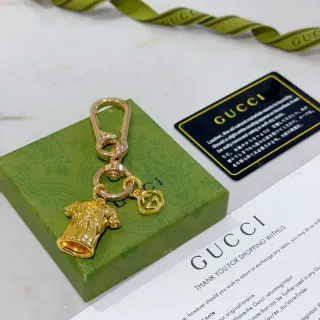 Llaveros con Encanto de Camiseta Gucci Oro Verde Metal Pulido Pulsera