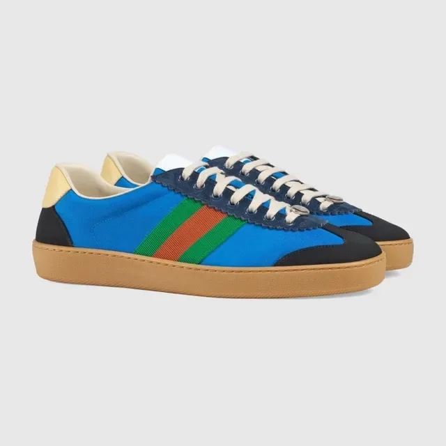 Gucci Tennis 1977 Tênis lifestyle azul marinho vermelho verde listras Web 4