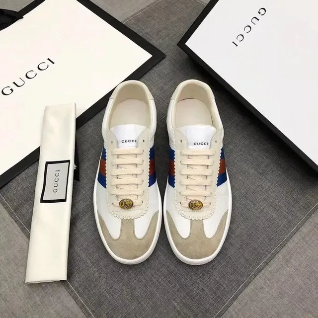 Gucci Tennis 1977 Tênis lifestyle Off-White e Beige com listra Web 3