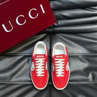 Gucci Tennis 1977 红白 麂皮网面 鞋带 生活方式运动鞋