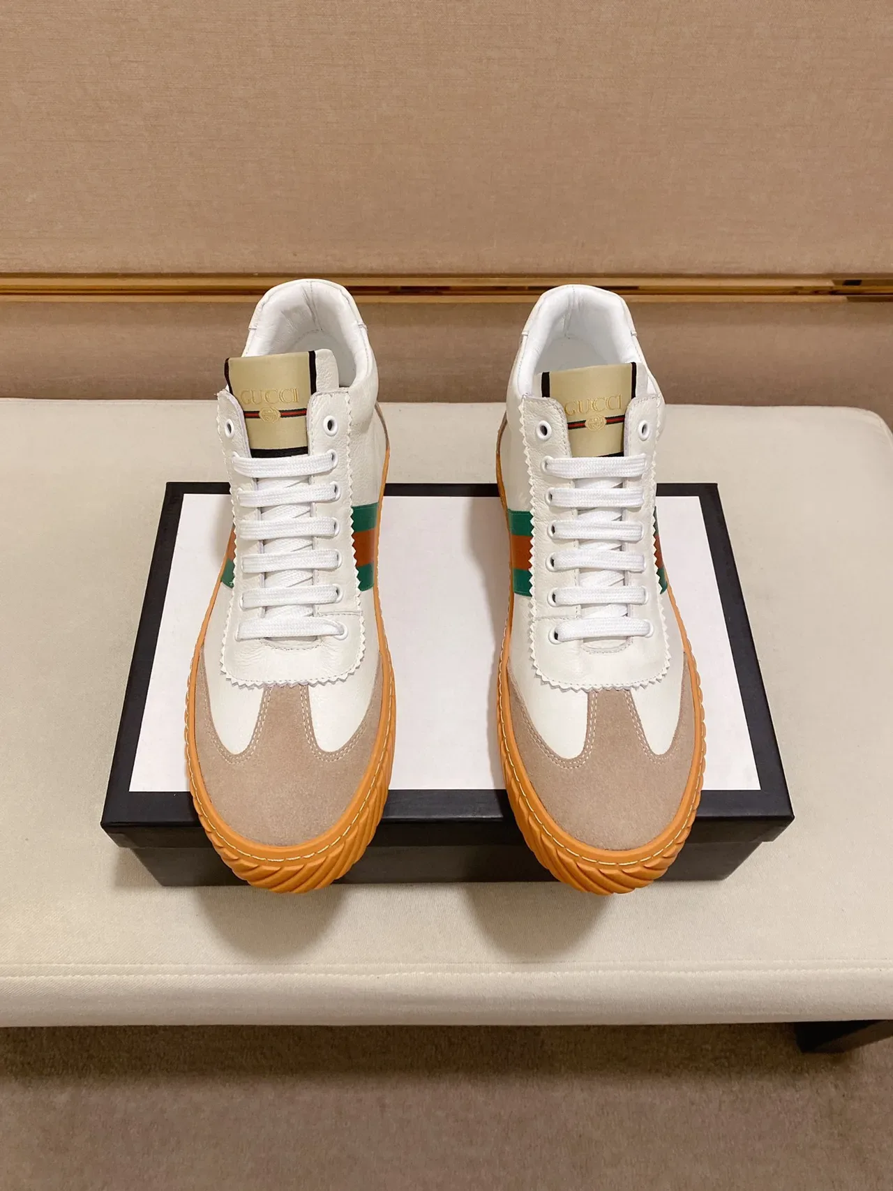 Gucci Tennis 1977 White Beige Green Red Web Lifestyle Sneakers 2