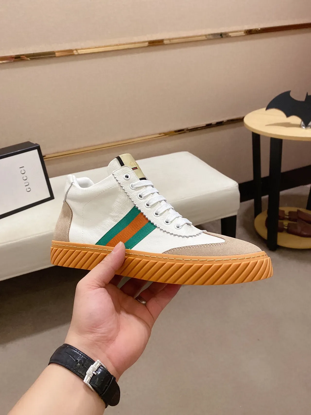 Gucci Tennis 1977 White Beige Green Red Web Lifestyle Sneakers 7