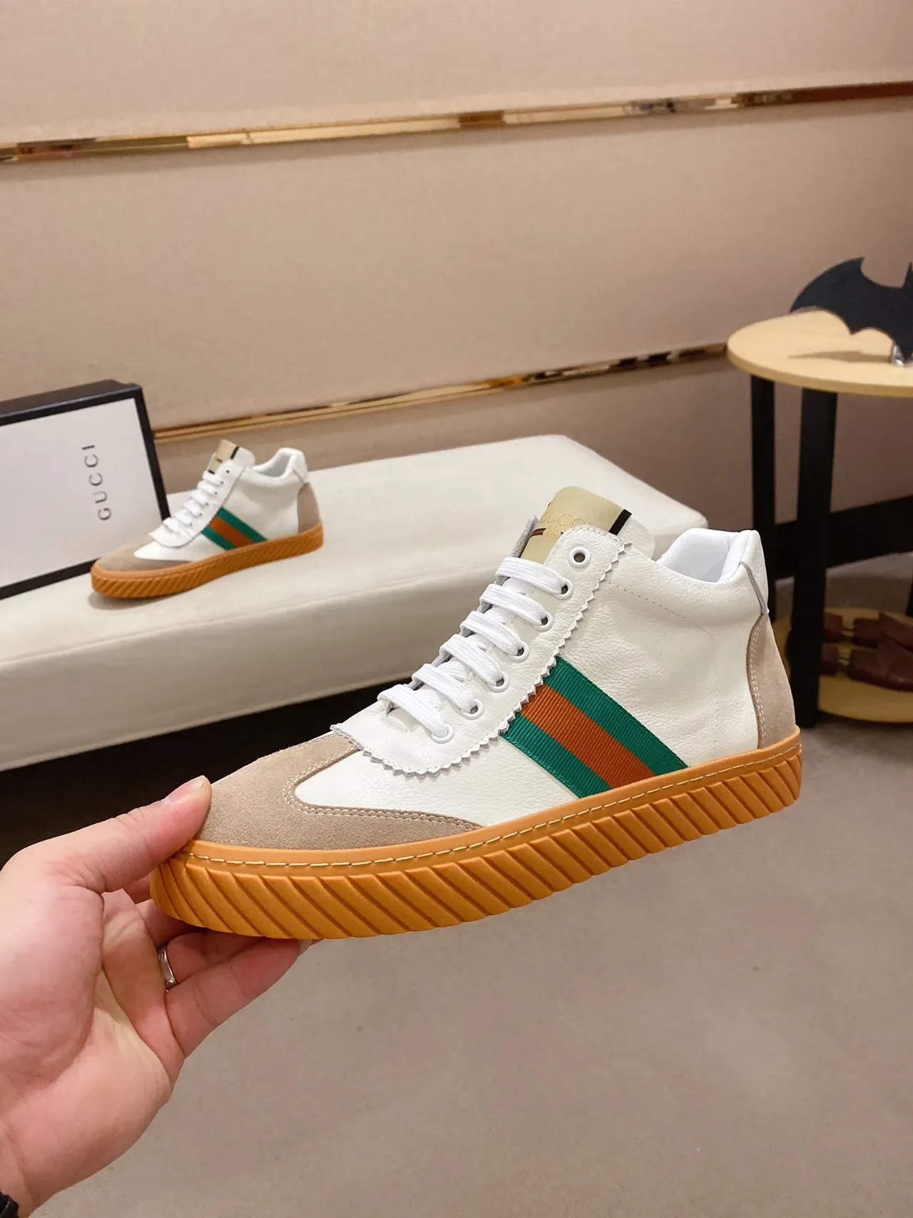 Gucci Tennis 1977 White Beige Green Red Web Lifestyle Sneakers 8