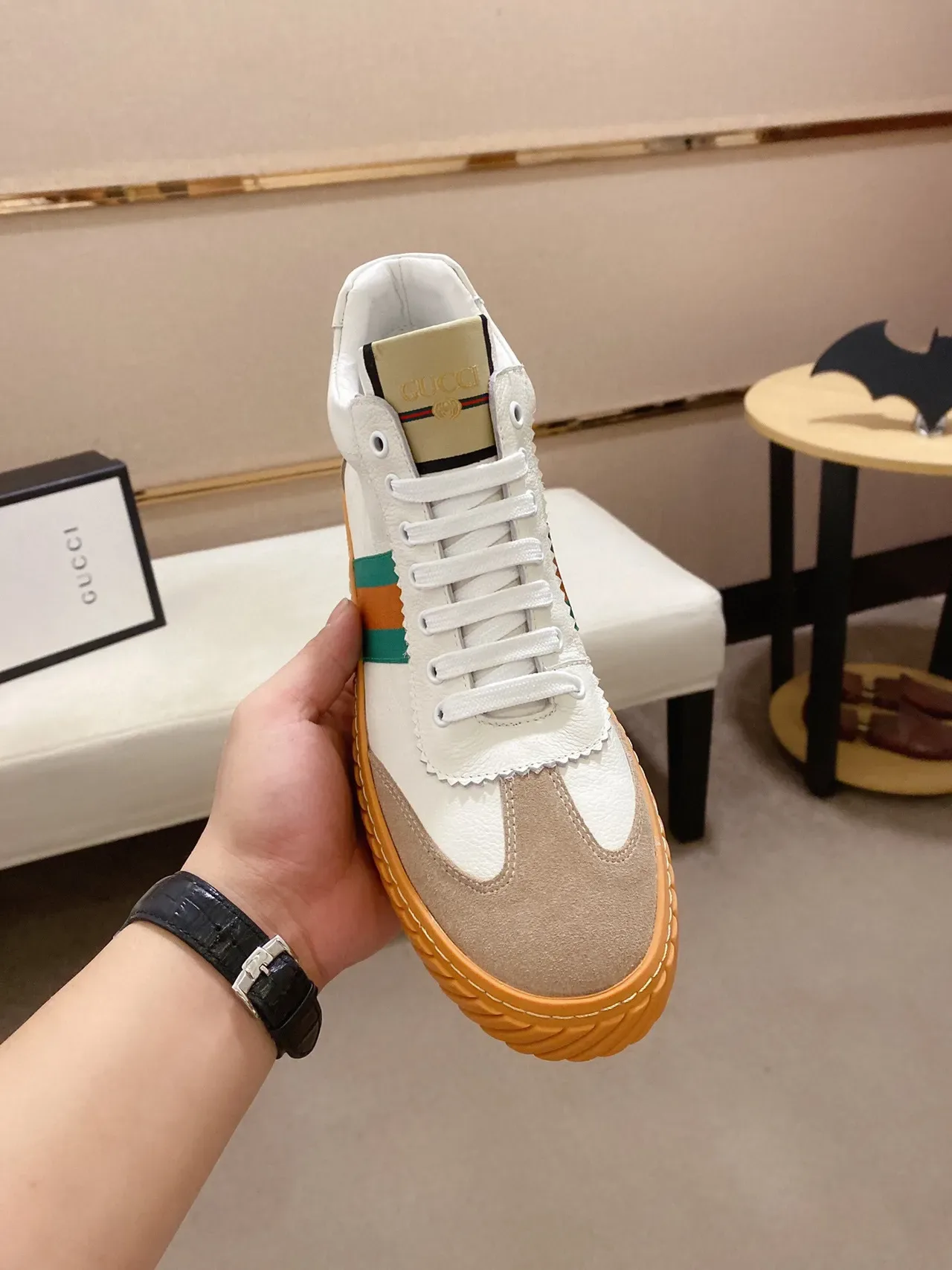 Gucci Tennis 1977 White Beige Green Red Web Lifestyle Sneakers 9